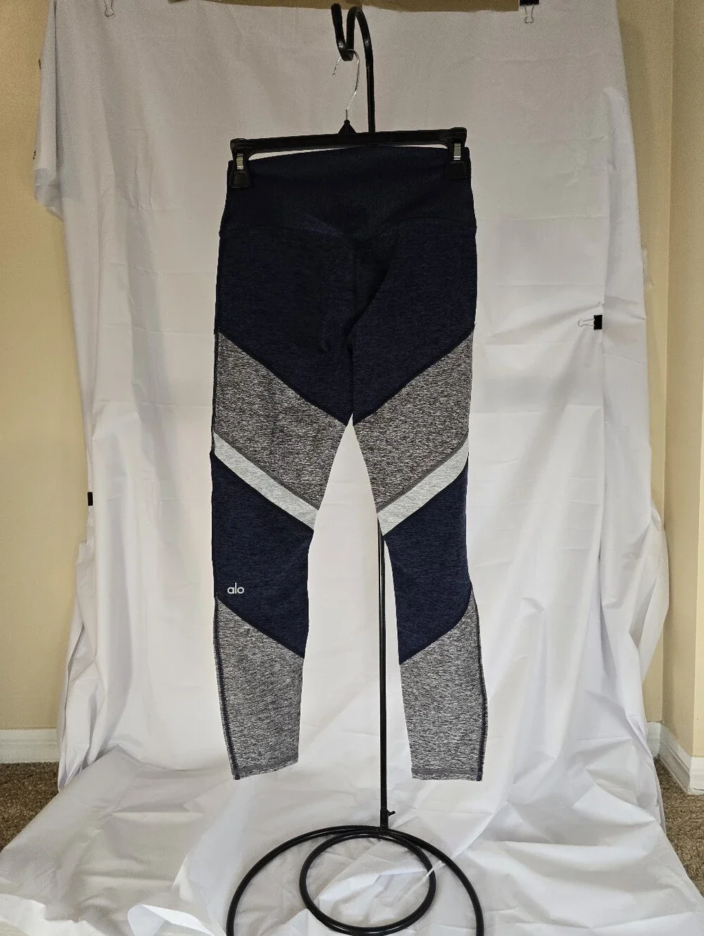 Alo Yoga Alosoft Sheila High-Waist Leggings Blue Grey Colorblock size small